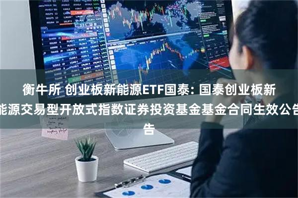 衡牛所 创业板新能源ETF国泰: 国泰创业板新能源交易型开放式指数证券投资基金基金合同生效公告