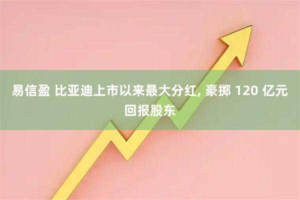 易信盈 比亚迪上市以来最大分红, 豪掷 120 亿元回报股东